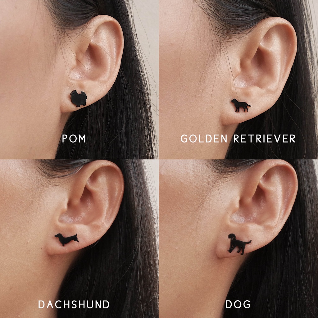 CAT &amp; DOG EARRINGS / ANTING ANJING &amp; KUCING  (STAINLESS STEEL) - ANTI KARAT