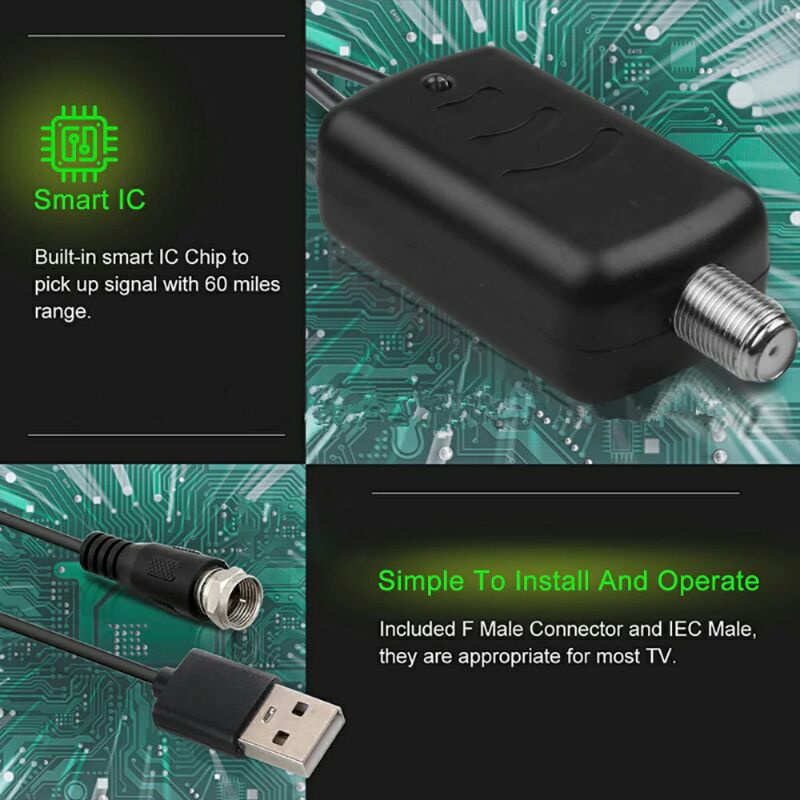 Taffware Penguat Sinyal Antena TV Amplifier Booster Antena Digital TV