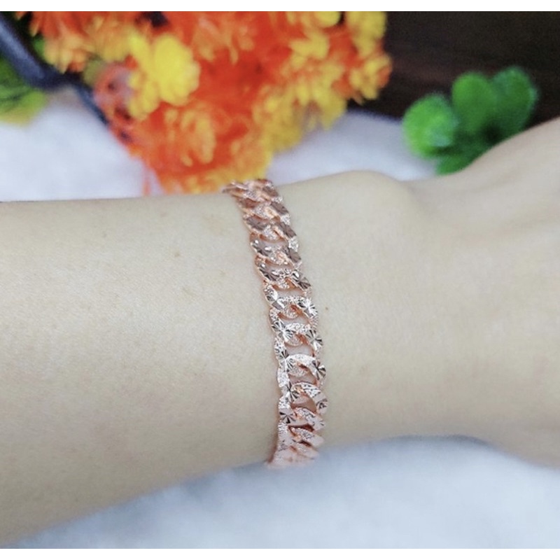 Gelang Titanium sisik naga rose gold