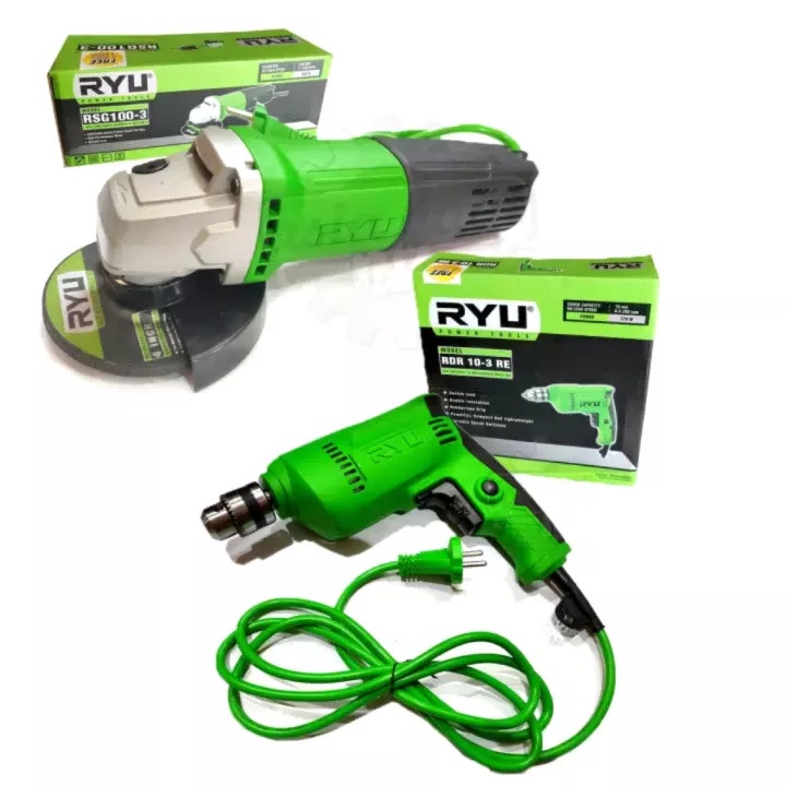 TERMURAH PAKET 2 ITEM MESIN BOR DAN GERINDA BOR 10MM BOLAK BALIK Mailtank DAN MESIN GURINDA