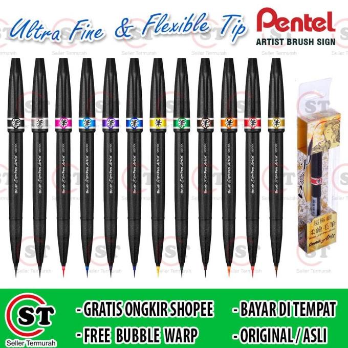 

Pentel Fude Touch Ultra Fine Brush Sign Pen Artist SESF 30C Lettering