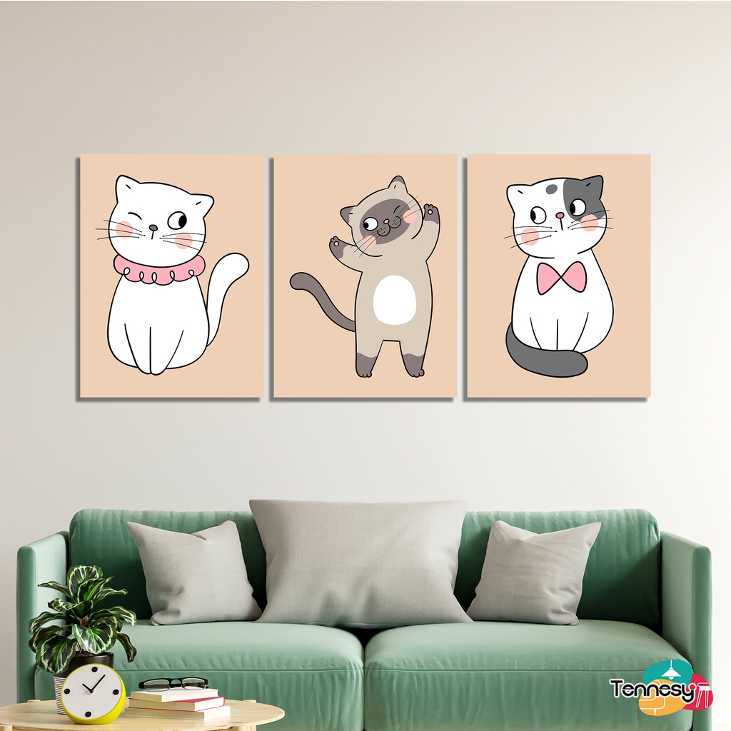 HIASAN DINDING KUCING CAT WALL DECOR 15x20CM KUCING LUCU PAJANGAN KAYU DEKORASI KAMAR RUMAH