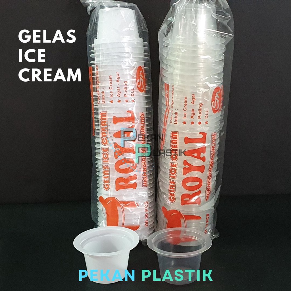 Jual Gelas Ice Cream Royal Isi 50pcs Cup Jelly Agar Puding 50ml Shopee Indonesia 6526