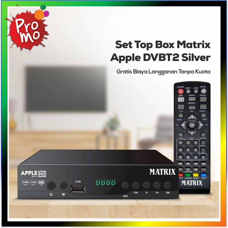 Jual STB Matrix Apple Silver TV Digital Set Top Box Matrik Apel DVB T2 HD Shopee Indonesia