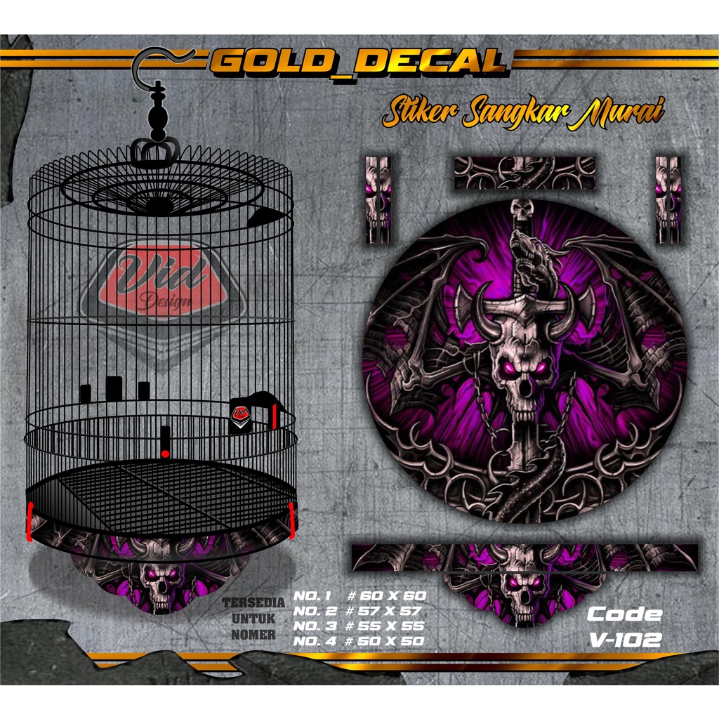 Decal Sangkar Murai Stiker Tebok Bulat Ebod Jaya No 1 2 3 4