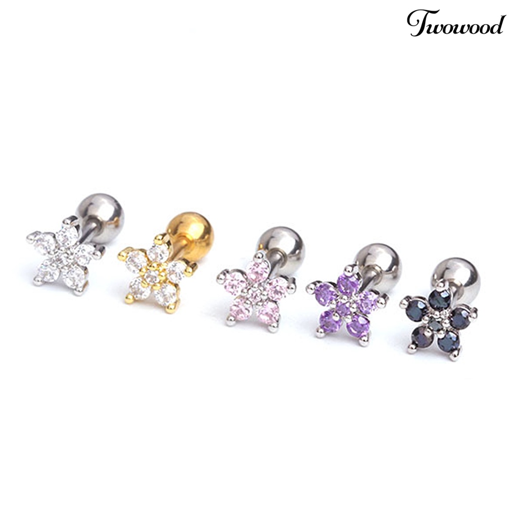 1pc Anting Stud Bentuk Bunga Gaya Korea Untuk Pesta