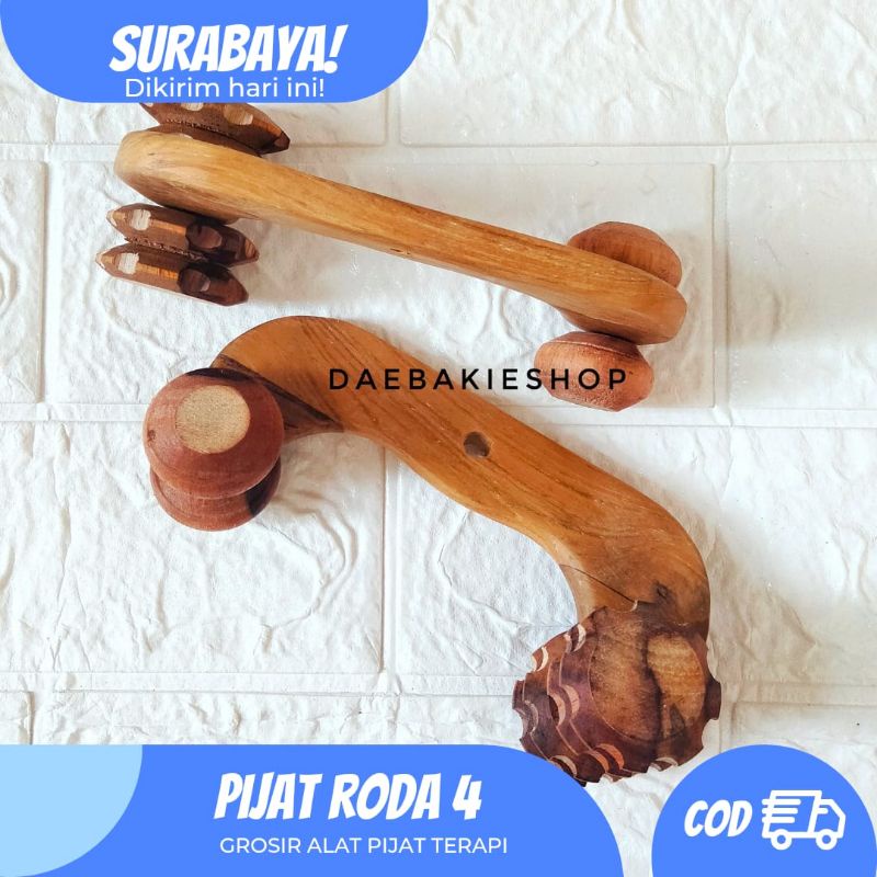 Alat Pijat Kayu Sonokeling Roda Empat / pijat punggung kaki tangan untuk badan / pijat kayu nyaman t