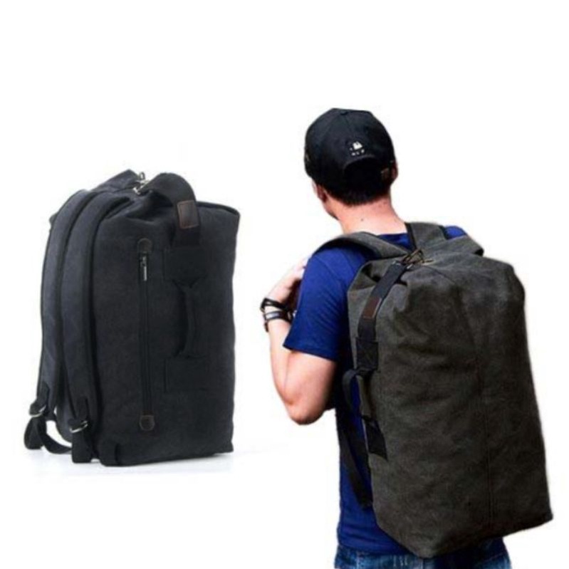 RK001 Tas Punggung Outdoor Large Capacity Men Camping Backpack Canvas