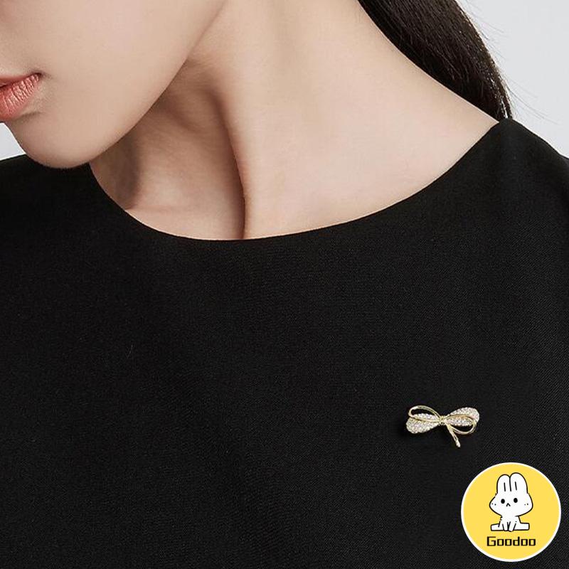 Brooch Bros hijab bros cantik Bros Mutiara bros Kupu bros lucu Bros Wanita Korean Fashion Style Butterfly Brooches Gold Color Pearl Brooch Pins Pakaian Aksesoris -Doo