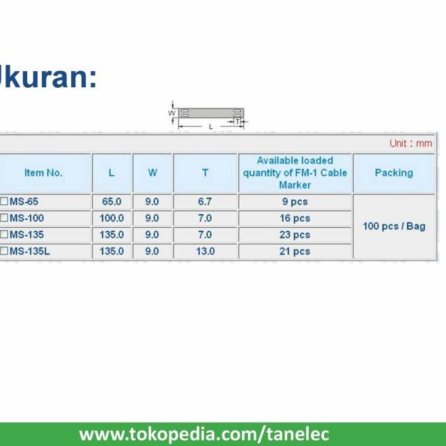 Marker Strip MS-100 Hitam - KSS | Marker Kabel