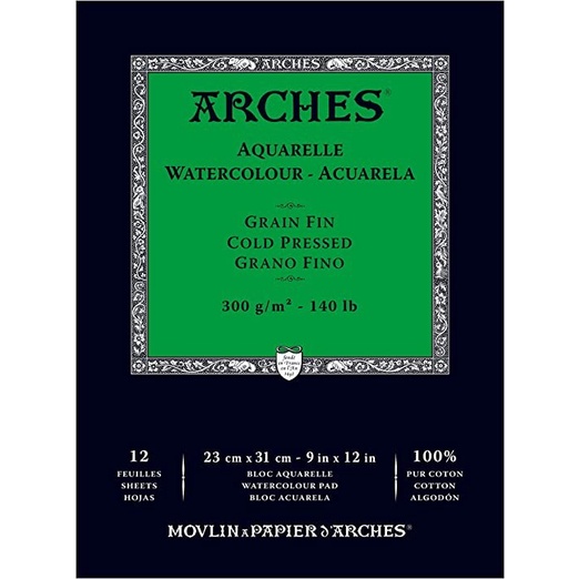 

(READY) Arches Aquarelle : Watercolour Paper Pad 23x31 cm COLD PRESS