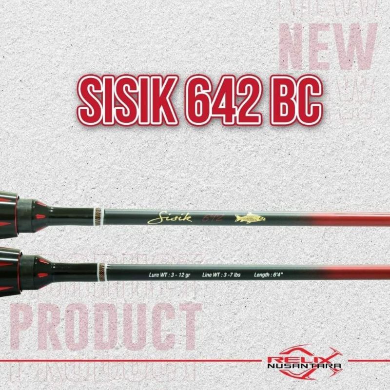 Rod BC / BAITCASTING RELIX NUSANTARA SISIK 642 / 193cm (Line Test 3-7lbs)