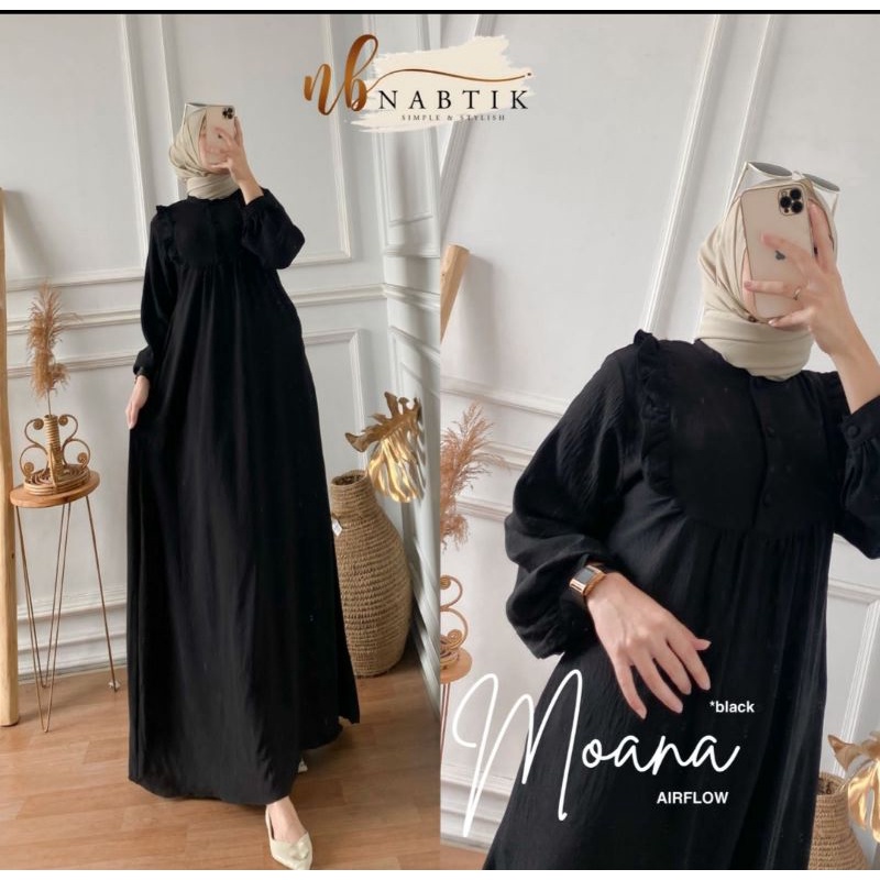 GAMIS MUSLIMAH NEW MODEL MOANA DRESS MAXY ORI BY NABTIK
