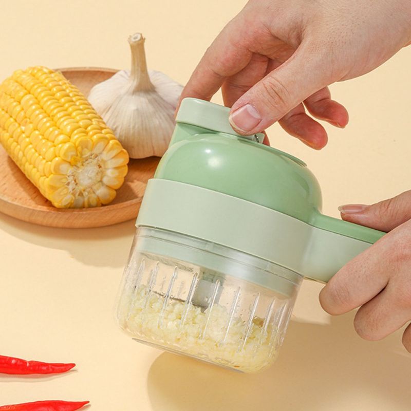 food chopper 4 in 1 usb/alat pemotong sayuran elektrik/ alat pemotong bawang cabe bumbu