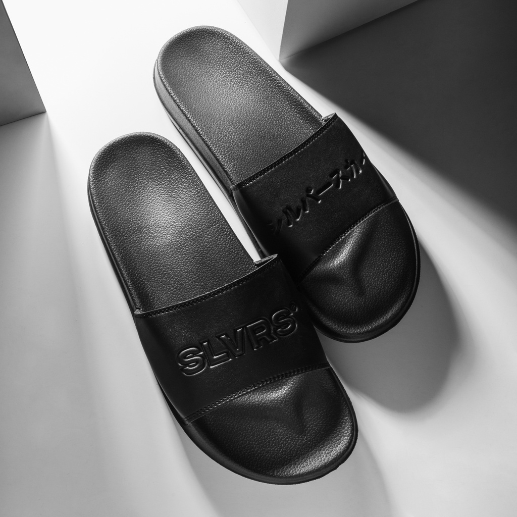Thesilversky SLVRS Emboss Kuro Slides Sandal Premium Slip On