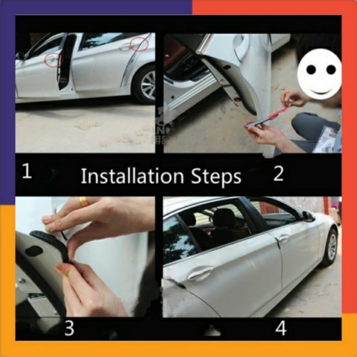 3in1 pelindung Baret pintu Bumper Spion mobil Door guard bumper 4 pcs