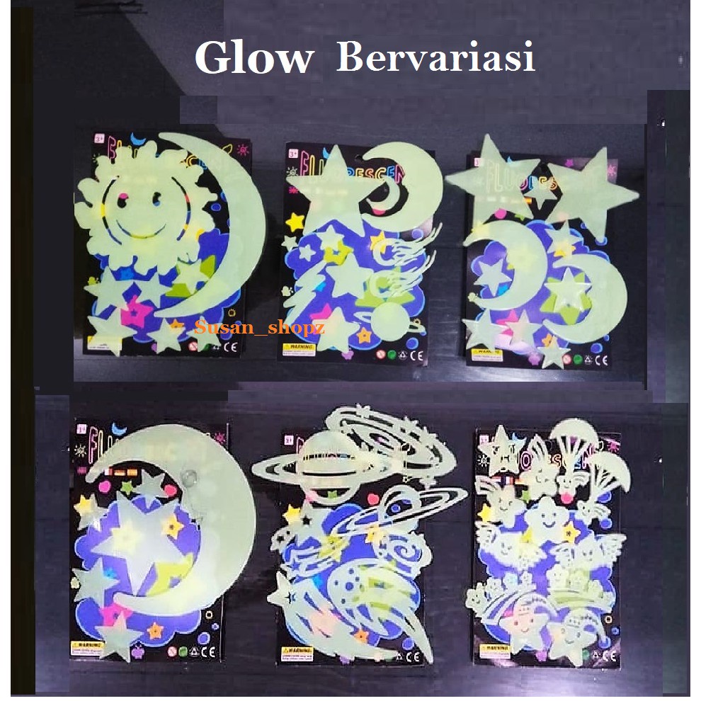 Glow Bervariasi Matahari Bulan Bintang -35 gr Komet Planet Glow in the dark