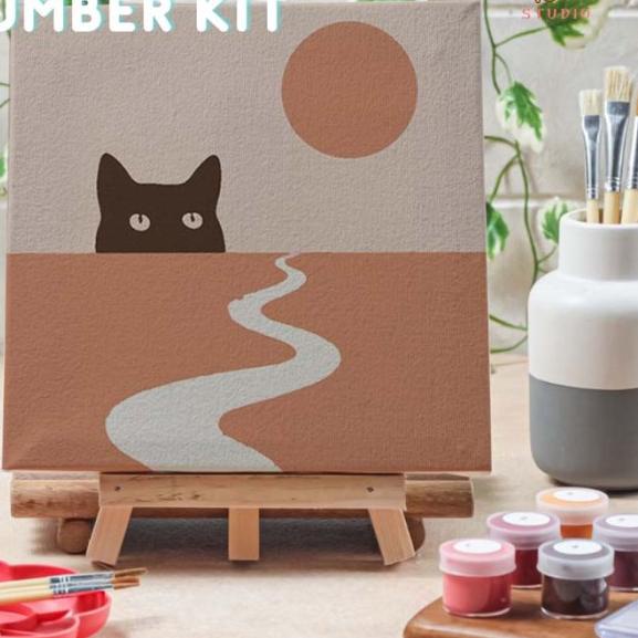 

Paint by number lukisan kucing gurun versi 1 canvas 20x20 cm - cat03, a15x15 cm
