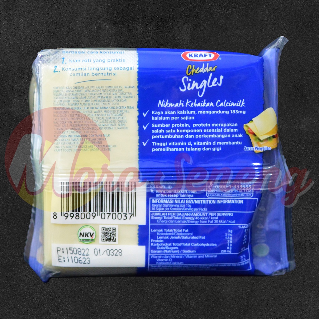 Keju Cheddar Slice Kraft Singles isi 10 - 150 gram