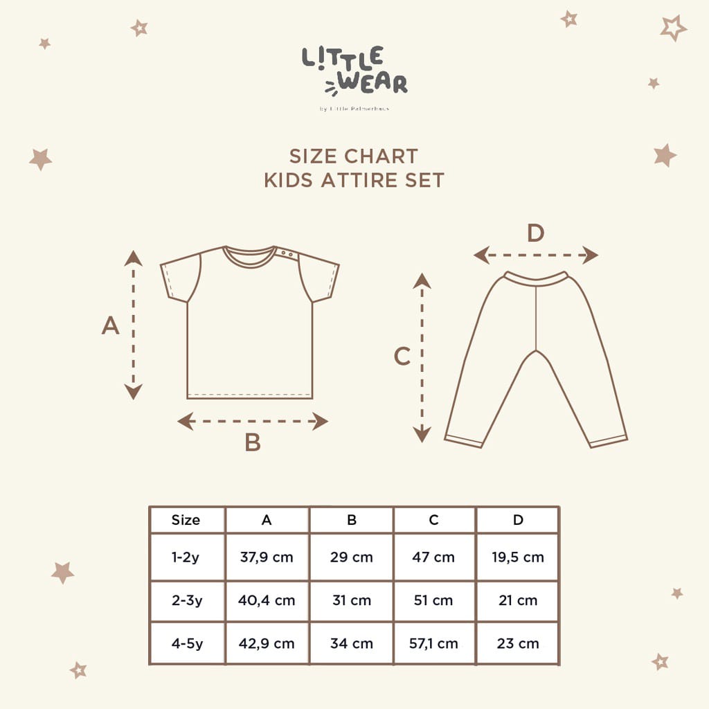 Oblong Pendek Panjang Little Wear Attire setelan Little Palmerhaus