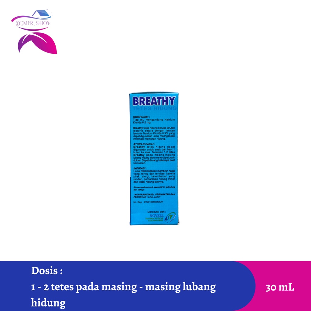 Breathy Tetes Hidung 30 ml / Untuk Iritasi pada Hidung dan Pilek