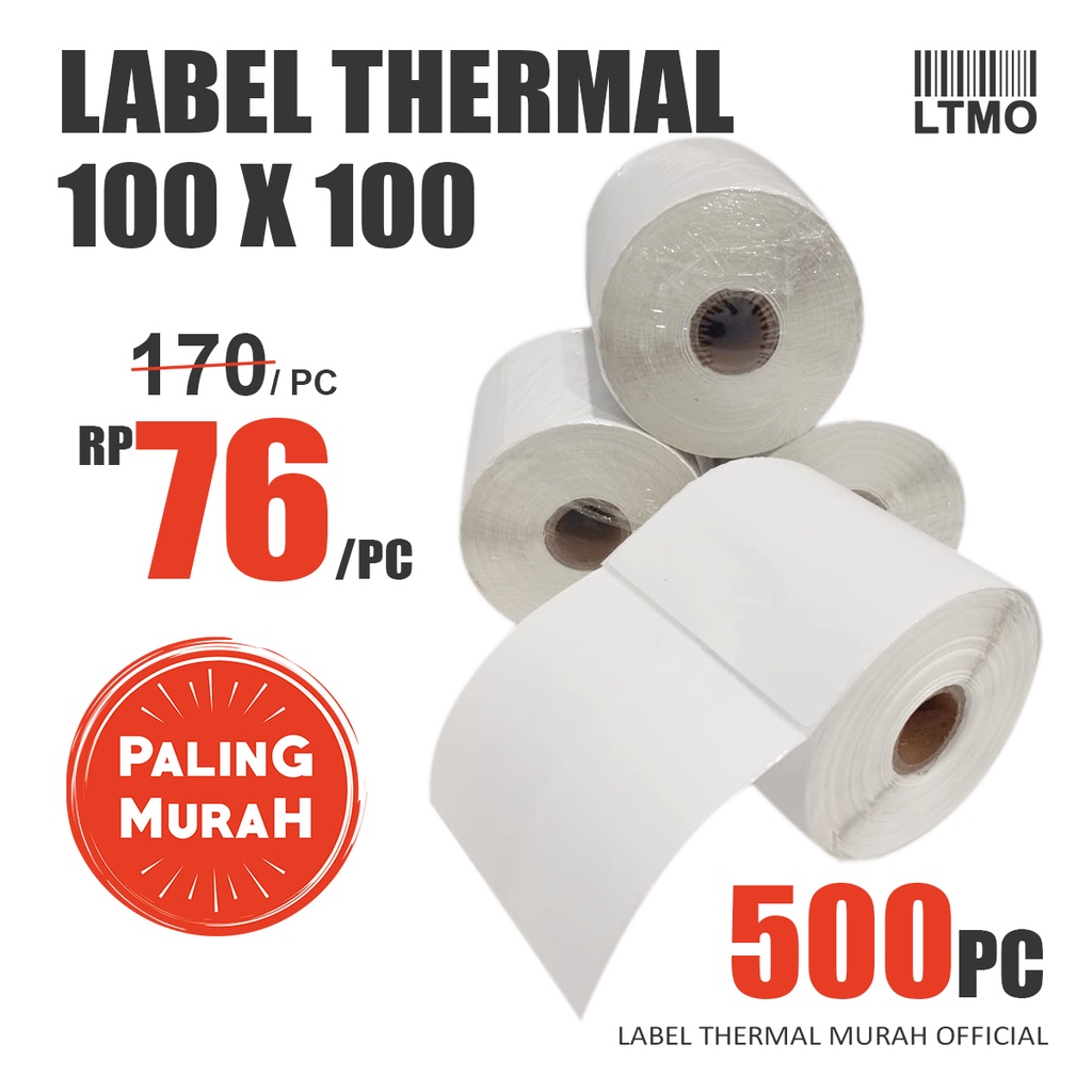 

Label Barcode MURAH 100 x 100 kertas stiker thermal