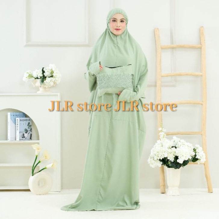 Mukena Terusan Polos Katun Premium Free Pouch Khadijah