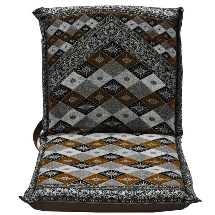 SOLEIL - Kursi Lantai Lipat Motif - Cokelat stock ready