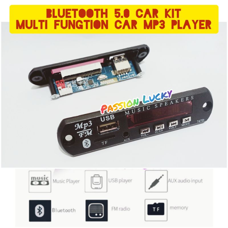 MODUL MP3 KIT 12 VOLT BLUETOOTH 5.0 FM RADIO TF CARD USB AUX/ KIT MODUL MP3