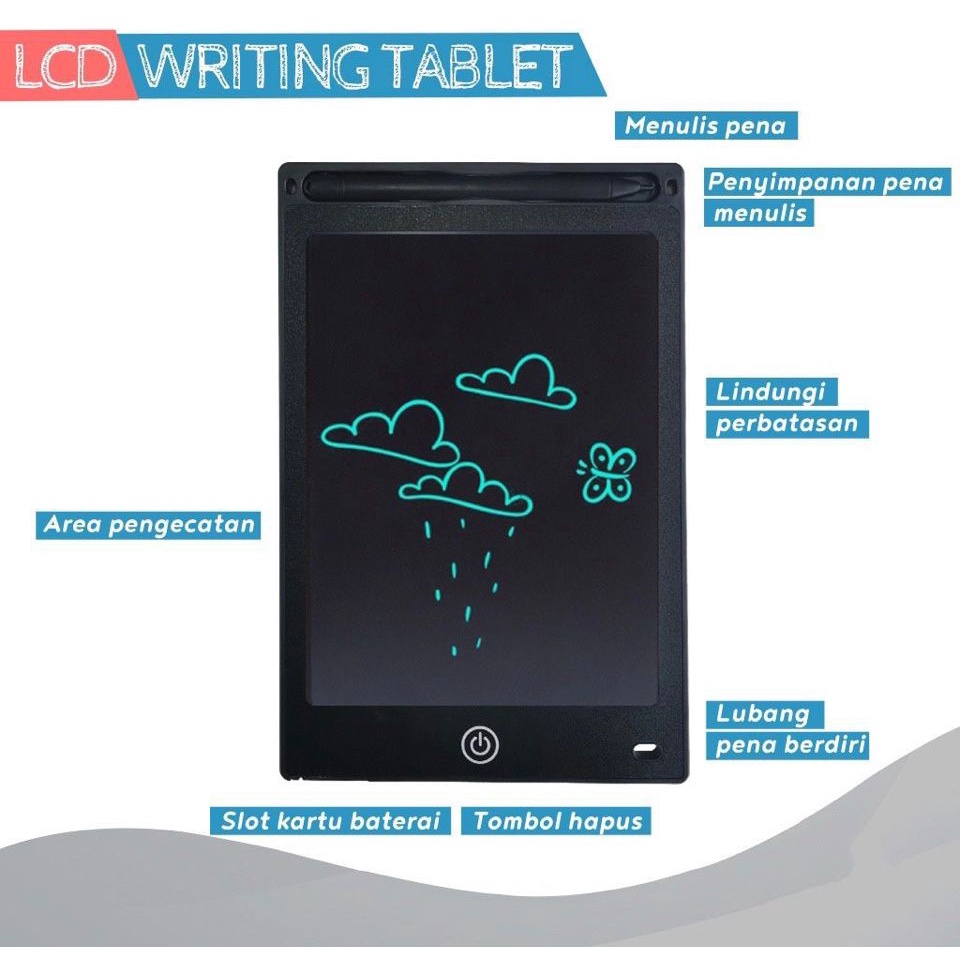 IC LCD writing Tablet 8.5 inch Tablet Gambar Anak Papan Tulis Anak Drawing Board 8,5''