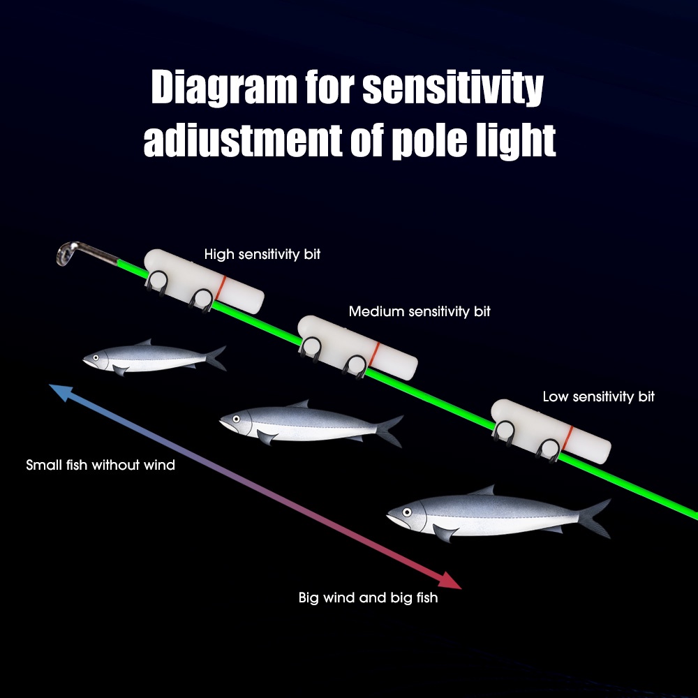Hot Sale/Lampu Pancing Induksi LED, Tongkat Elektronik Memancing Luminous Stick Light, Night Rock Fishing Fish Bite Alarm Light, Aksesoris Alat Pancing Outdoor