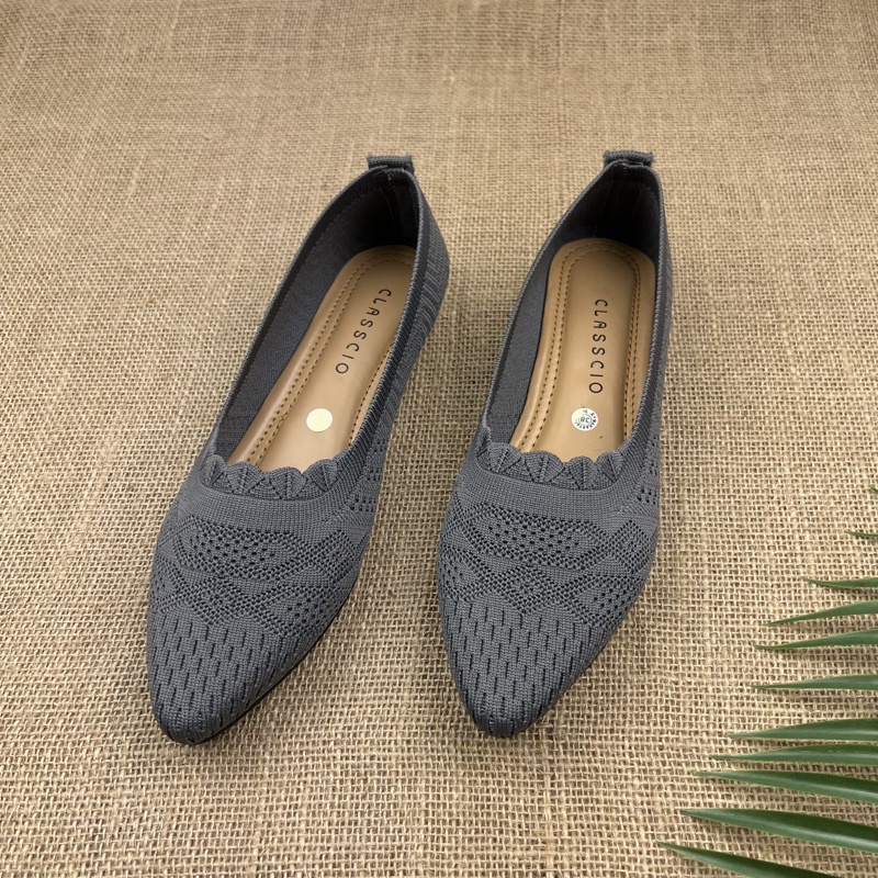 MARASYAFFA - SEPATU FLAT WANITA RAJUT IMPORT BK03