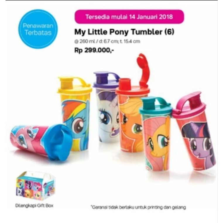 Tupperware my Little pony Tumbler - botol minum anak - botol anak lucu