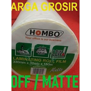 

Hombo Plastik Laminating Roll Matte 330mm x 32mic x 150m