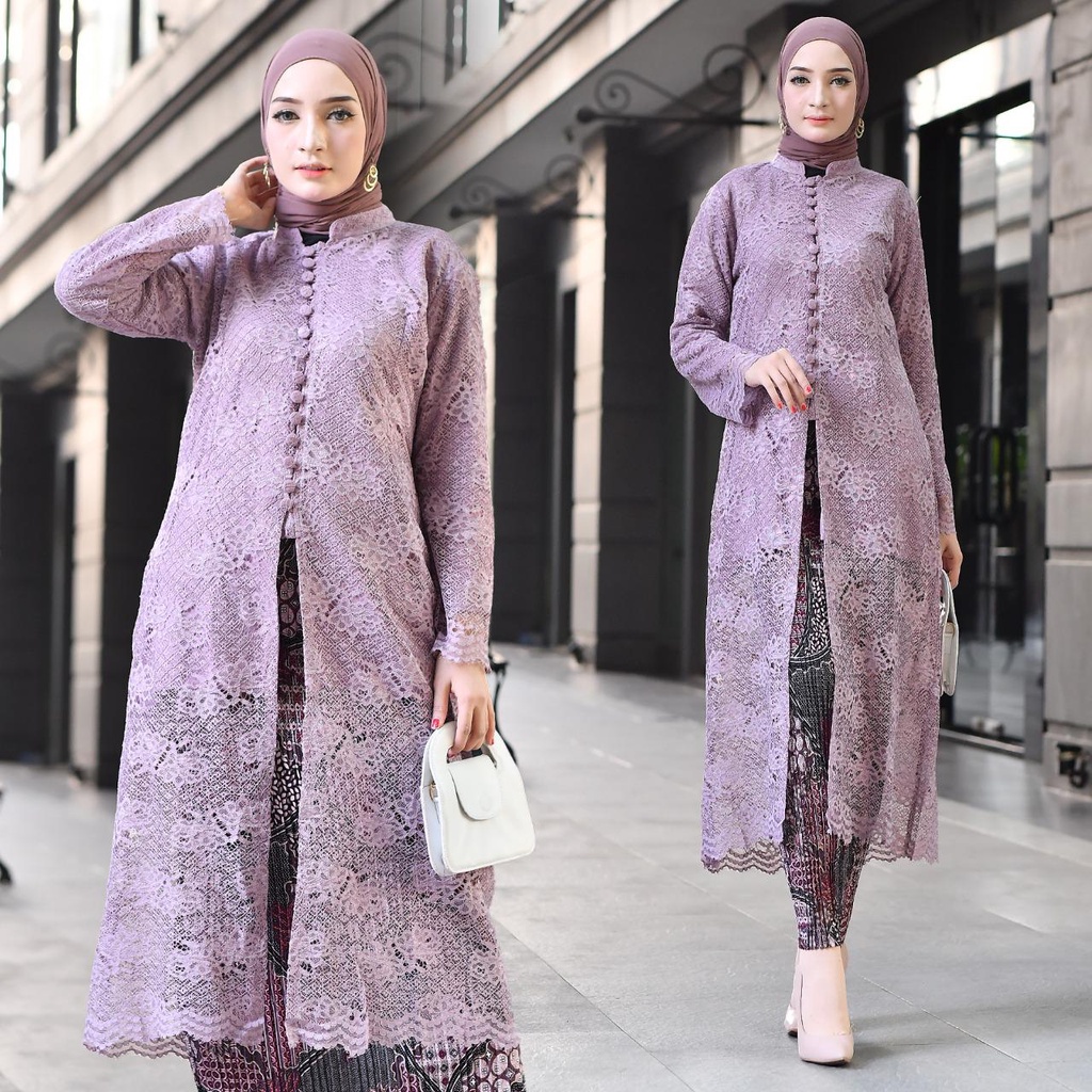 Setelan kebaya tunik kancing busui friendly | Kebaya modern | Baju outfit pesta kekinian lamaran wisuda pernikahan Size M L XL XXL