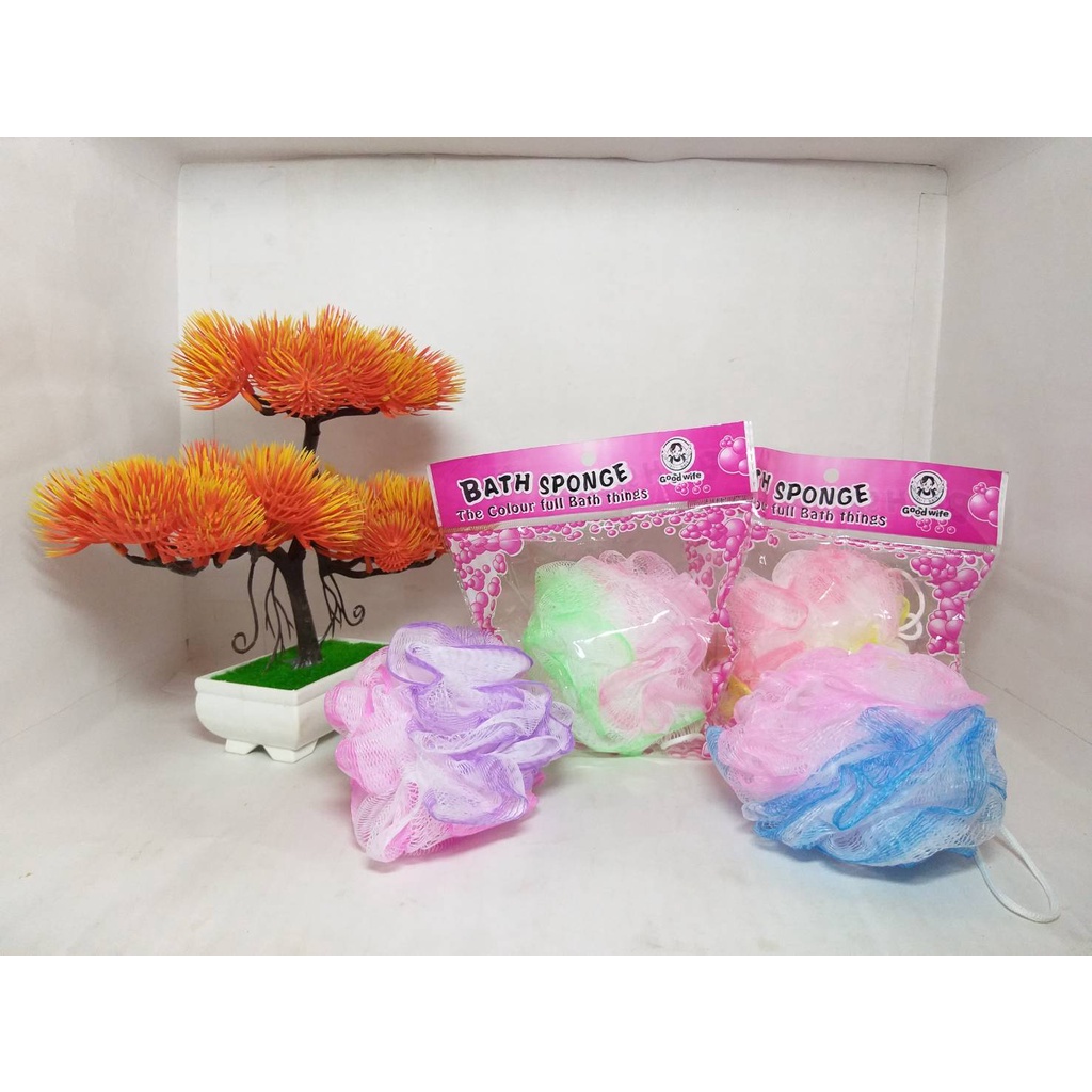 Spons Mandi Jaring | Spon Mandi Gosok | Sponge Mandi Shower | Spons Jaring Warna | Bath Puff