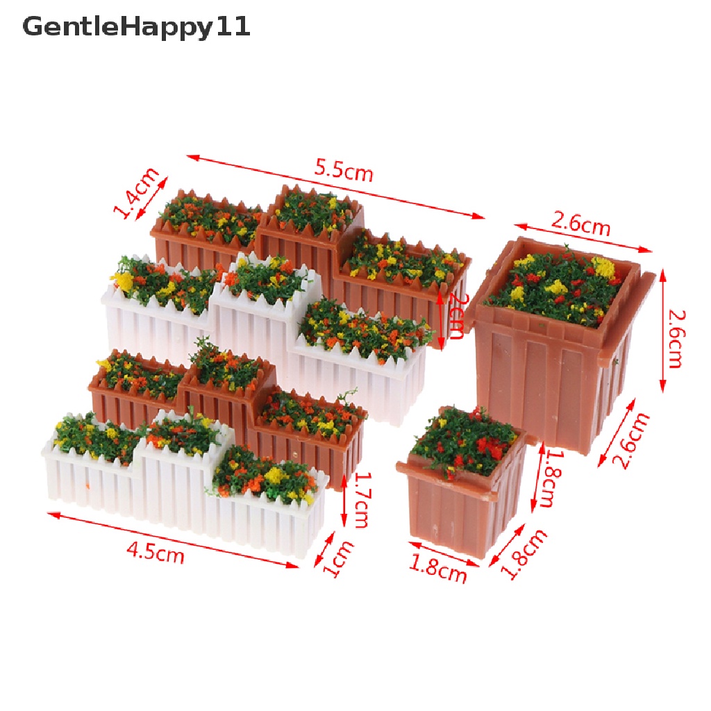 Gentlehappy 1: 12bunga Miniatur Rumah Boneka Bed Model Pot Bunga id