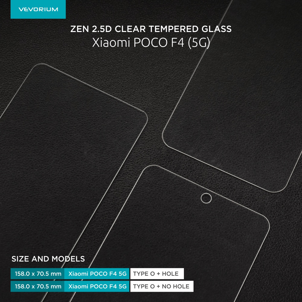 VEVORIUM ZEN 2.5D Clear Xiaomi Poco F4 5G Tempered Glass