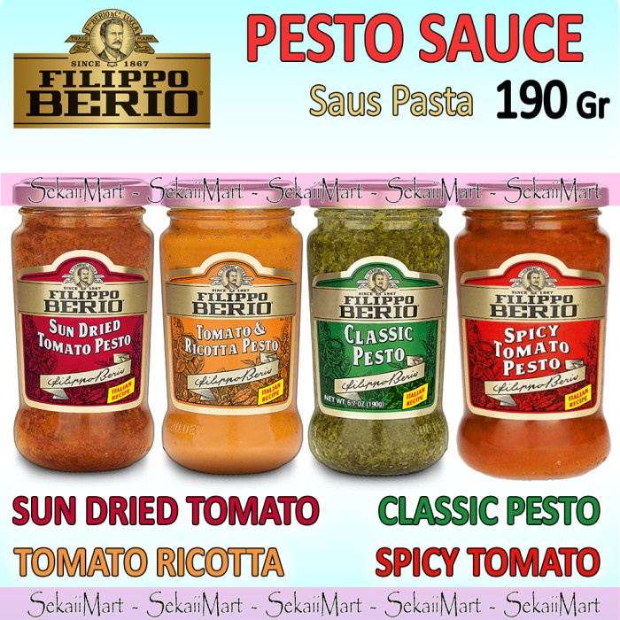 

FILIPPO BERIO PESTO SAUCE 190G - FILIPO SAUS PASTA CLASSIC ALL VARIANT