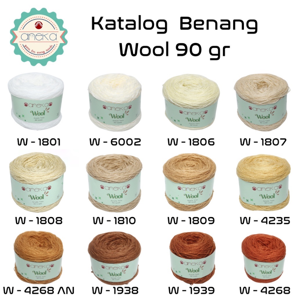 KATALOG - Benang  Rajut Wool / Wol / Siet Yarn Vonel 90 gram  - PART 1