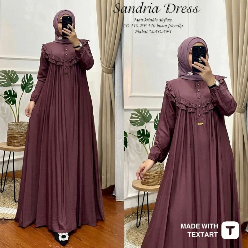 Sandria dress asma dress gamis crinkle premium label
