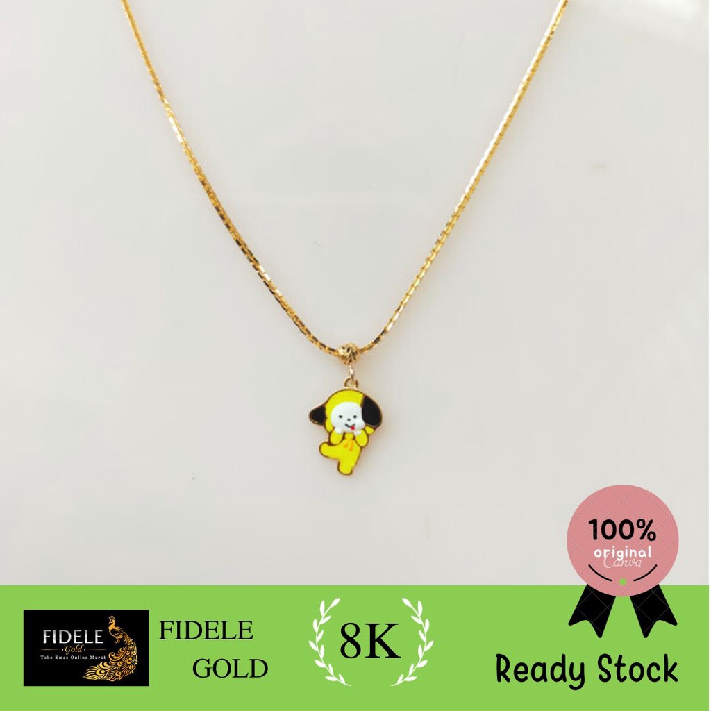 Kalung Serut Chimmy Bts Army Jimin bt21 kalung anak emas asli 37,5%