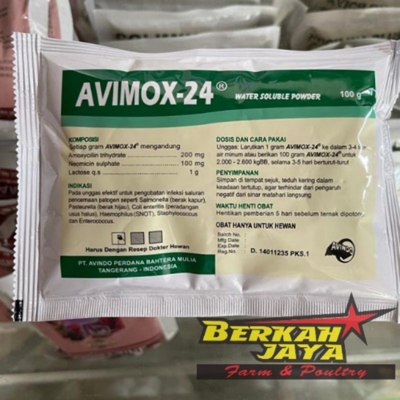 AVIMOX 24 Amox Obat pencernaan ayam unggas Hewan