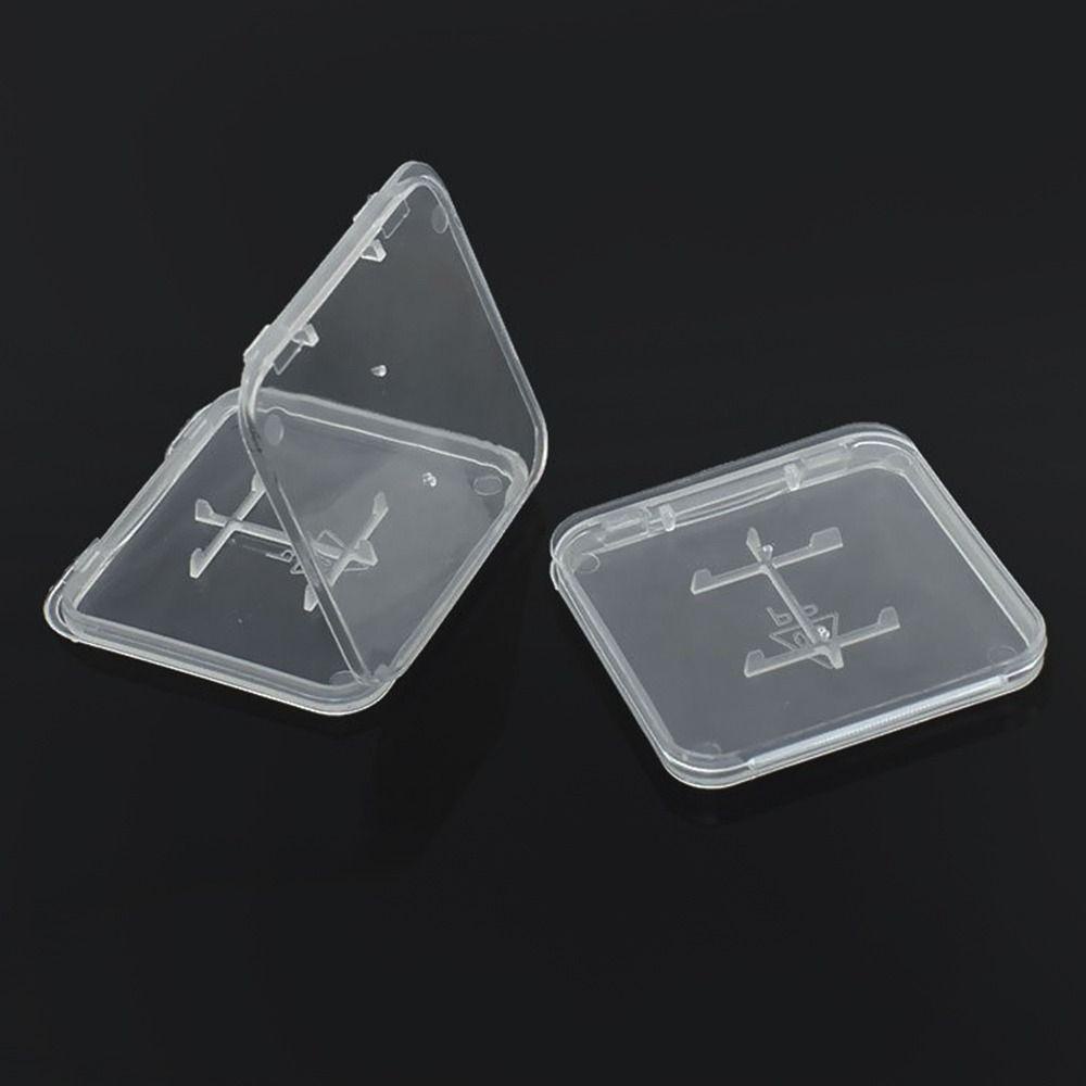 R-FLOWER Sd Memory Card Case Mini Transparan Organizer Case Bening Kotak Penyimpanan Kecil