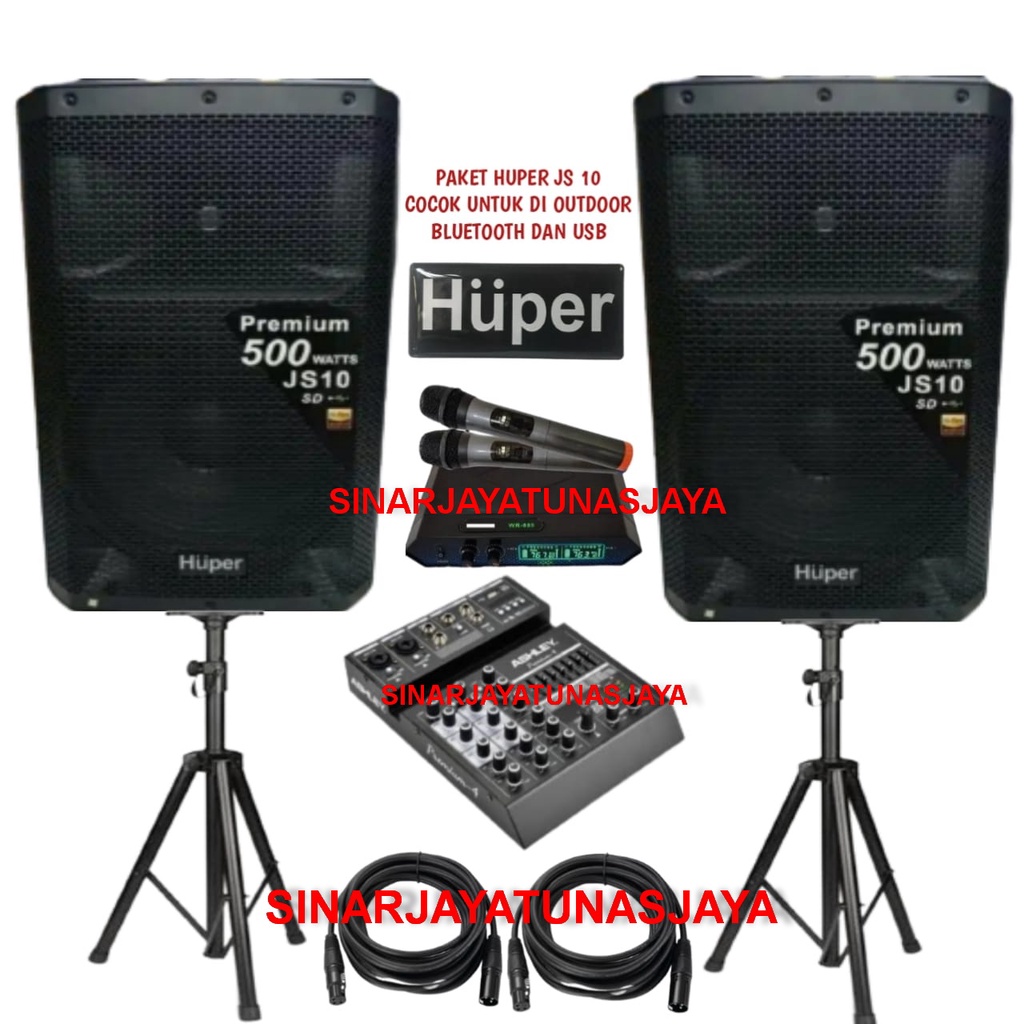Huper Speaker Aktif JS 10 - 15 Inch Original Speaker Aktif Huper JS10 500Watt