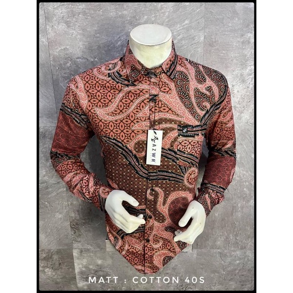 [BISA COD] KEMEJA BATIK PRIA AZWR ORIGINAL PREMIUM QUALITY MALL QUALITY MODERN MOTIF M231xxx DGM FAS