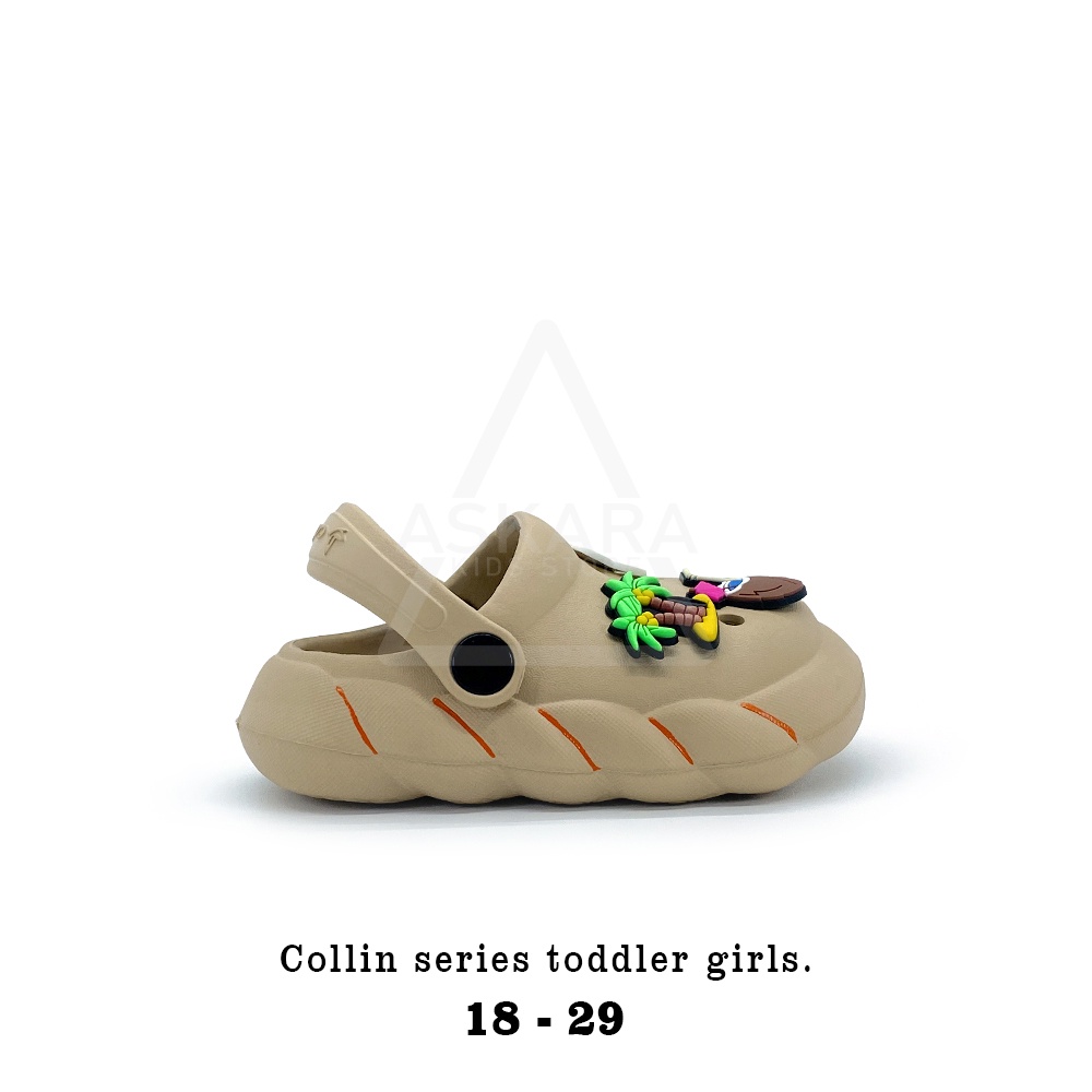 Sandal Anak perempuan baby girls selop tali belakang model korean style lucu 10 bulan - 3 tahun-COKLAT
