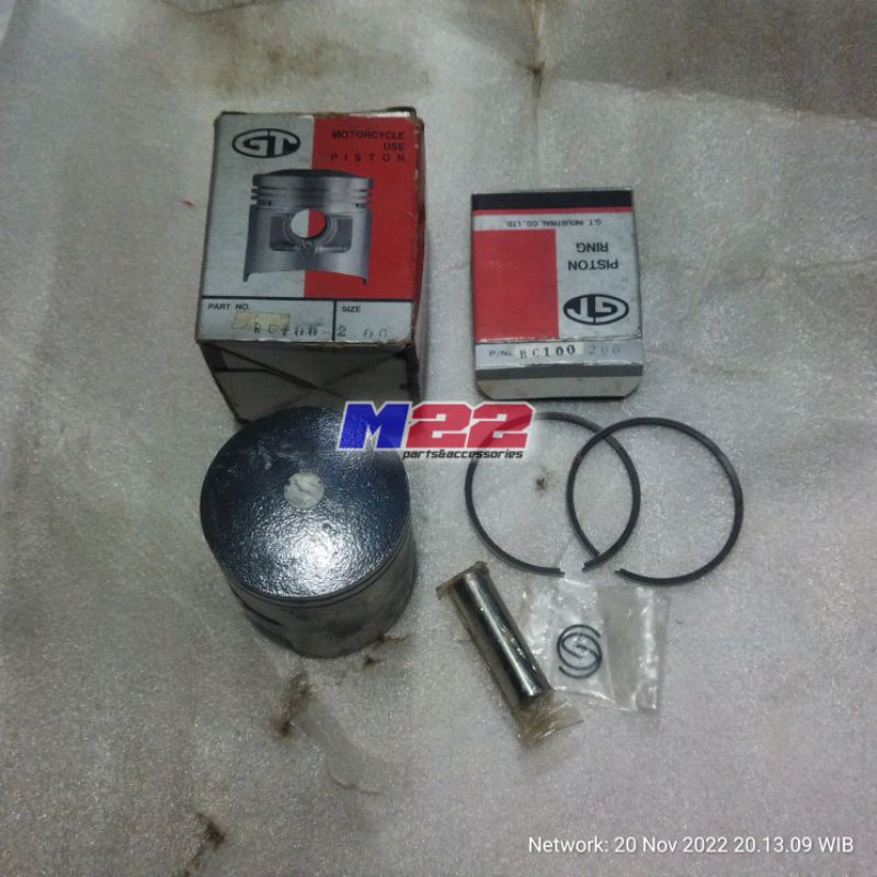 piston dan ring seher seger piston suzuki rc 100 rc100 oversize os 200 2,00 2.00 os2,00 os200 os2.00