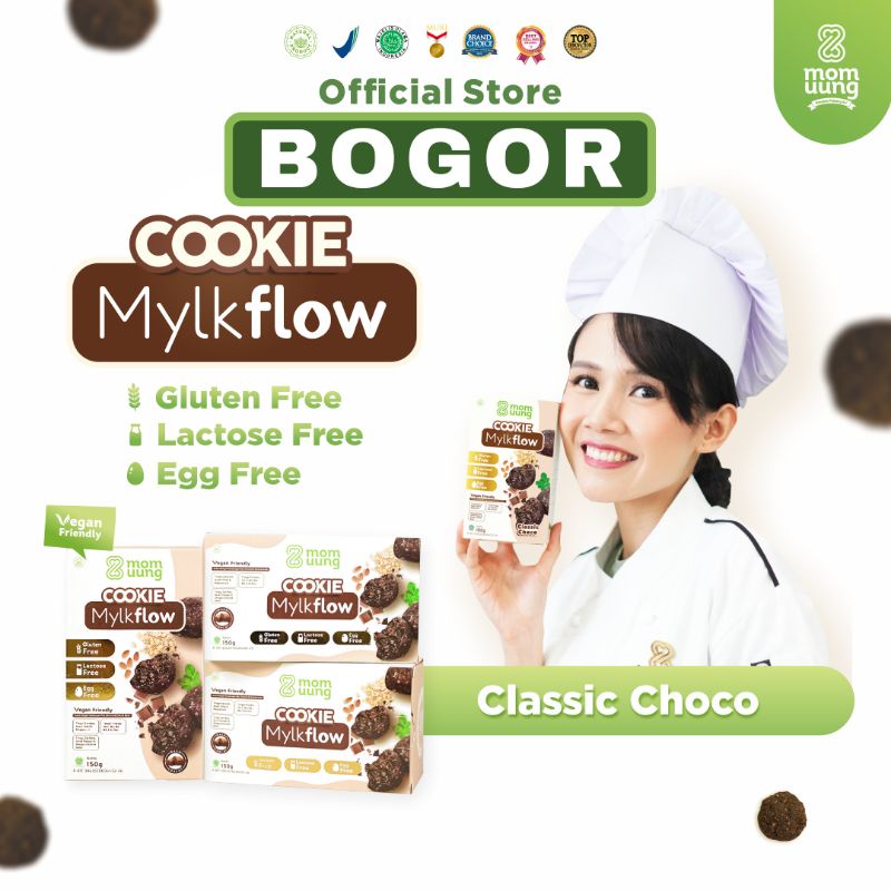 Mom Uung Cookie Mylkflow Classic Choco / Kukis Sehat Pelancar Asi / Vegan Friendly / Cookie Choco