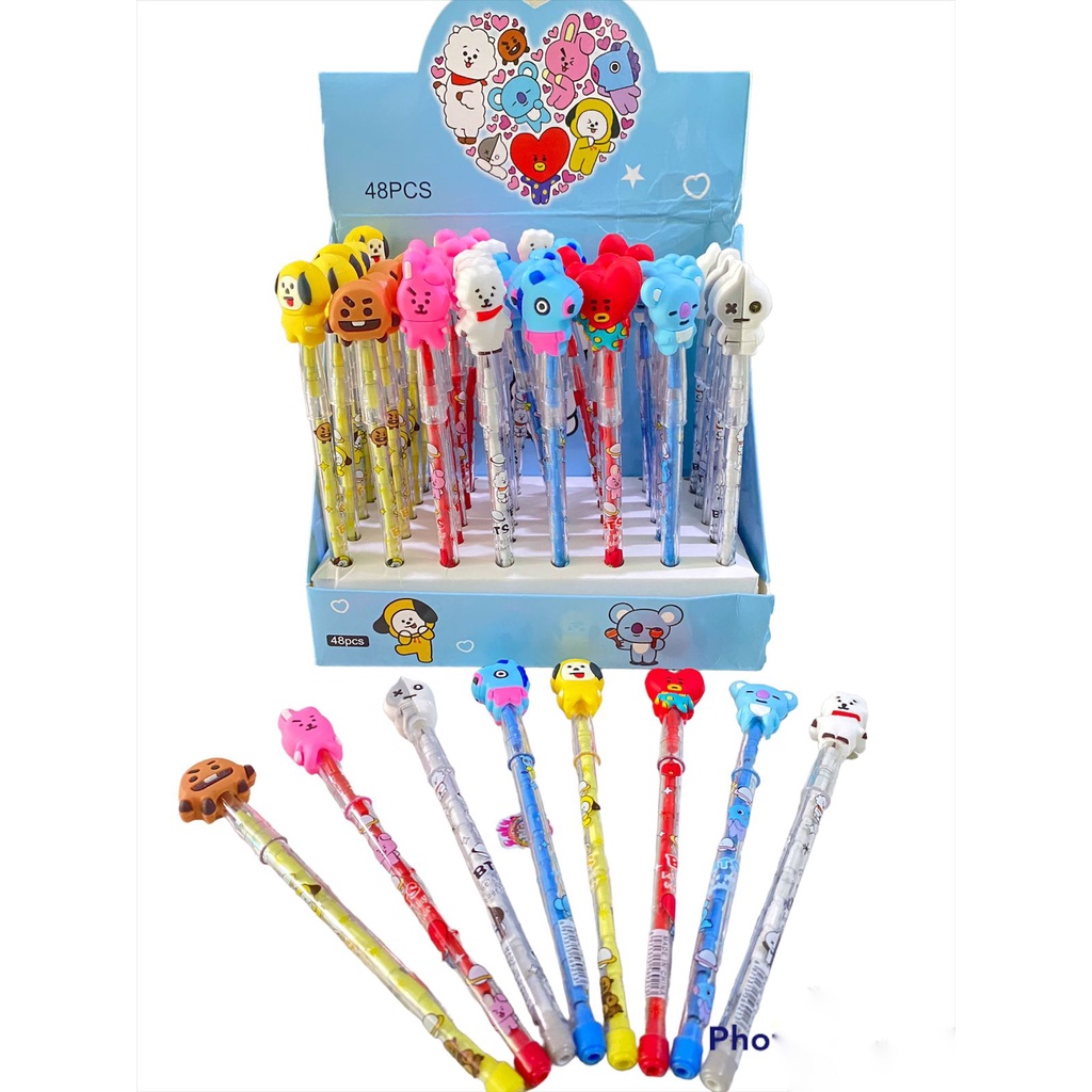 

6pcs PENSIL SUSUN TUTUP BENTUK B21 BTS/PENSIL TANPA SERUT